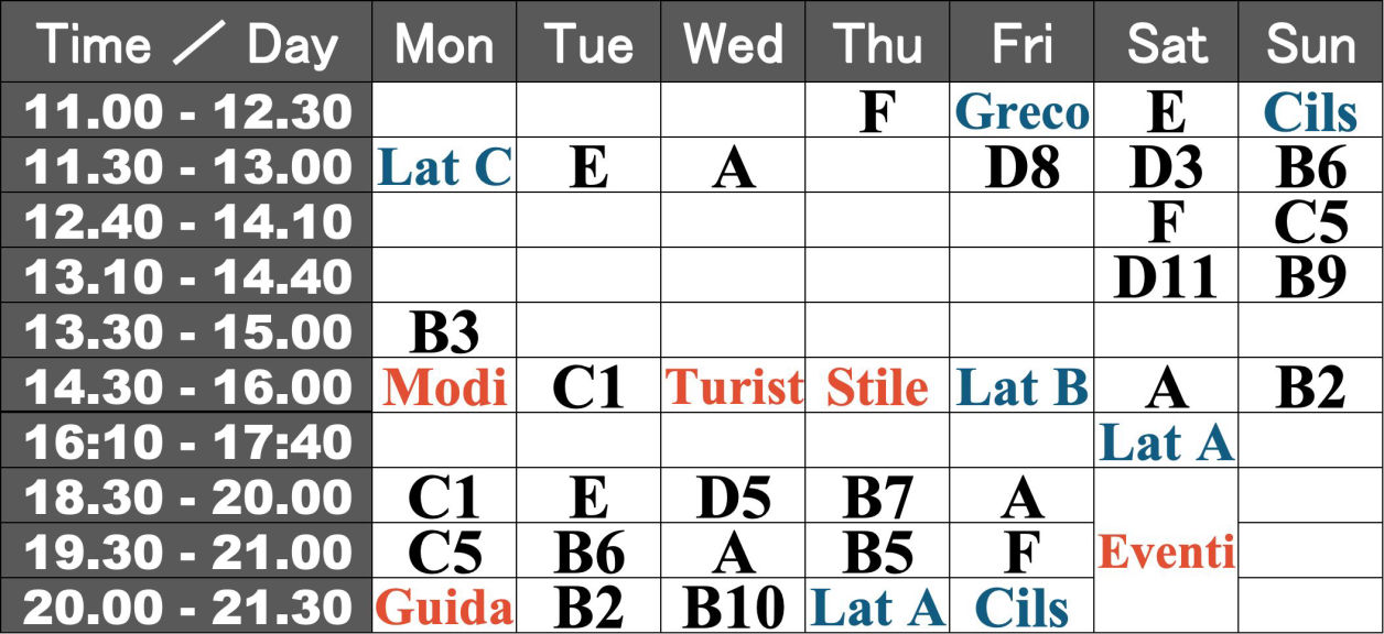 Italian language Class Tokyo